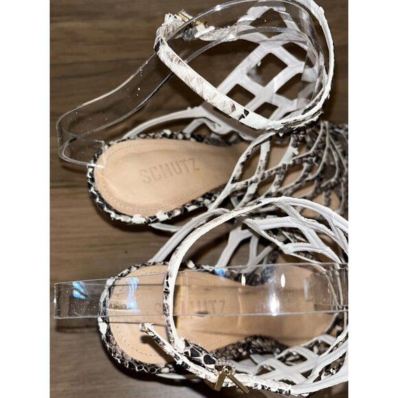 Schutz Snake Print Strappy Heels Womens size 8.5 - Picture 2 of 8